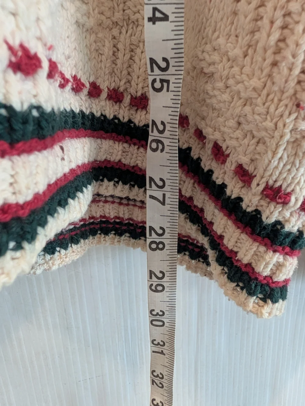 CROFT & BARROW Cream Textured Knit Crewneck Sweater with Christmas Cardinals